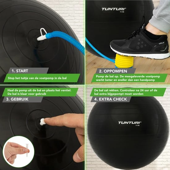 Aanbiedingen π Tunturi Fitnessbal - Gymball - Swiss Ball - 55 Cm - Incl. Pomp - Zwart - Incl. Gratis Fitness App π€© 5 Aanbiedingen π Tunturi Fitnessbal - Gymball - Swiss Ball - 55 Cm - Incl. Pomp - Zwart - Incl. Gratis Fitness App π€© - Afbeelding 3