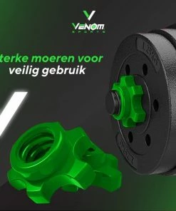 Gloednieuw ⭐ Venom Sports Verstelbare Dumbbell Set Tot 20kg - Professionele 2-in-1 Halterset Gewichten - Gebruiksvriendelijke Fitness Stang - Groen 🛒 -Nijdam Shop 550x550 362