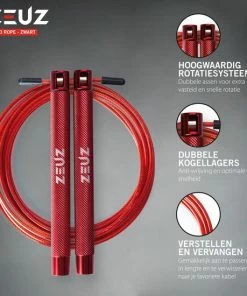 Aanbiedingen ⭐ ZEUZ® Professioneel Crossfit & Fitness Springtouw – Verstelbaar – Volwassenen – Speed Sport Touw & Speedrope – Rood - Verbeter Je Conditie, Snelheid En Kracht Door Deze Jump Rope Met Kogellagers ✨ -Nijdam Shop 550x550 419