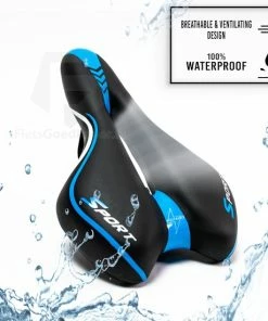 Nieuw 👏 Voltano Sport Fietszadel – Gel Trekking Zadel – Met Uitsparing – Unisex - Zwart / Blauw - Incl. Gratis Zadelstrop 🥰 -Nijdam Shop 550x550 487