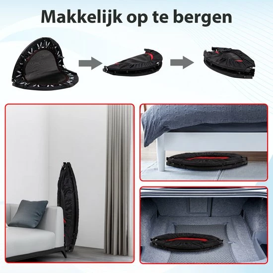 Gloednieuw ๐ Luxari - Hoogwaardige Fitness Bounce Trampoline - Inclusief Stang En Beschermhoes - 105 Cm Diameter - Opvouwbaar - Belastbaar Tot 150 Kg - Mini Trampoline - Hometrainer - Trampoline ๐ 6 Gloednieuw ๐ Luxari - Hoogwaardige Fitness Bounce Trampoline - Inclusief Stang En Beschermhoes - 105 Cm Diameter - Opvouwbaar - Belastbaar Tot 150 Kg - Mini Trampoline - Hometrainer - Trampoline ๐ - Afbeelding 4