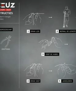 Gloednieuw 😉 ZEUZ® Professioneel Crossfit & Fitness Springtouw – Verstelbaar – Speed Rope – Volwassenen – SR-2 - Zwart 🔔 -Nijdam Shop 550x550 510