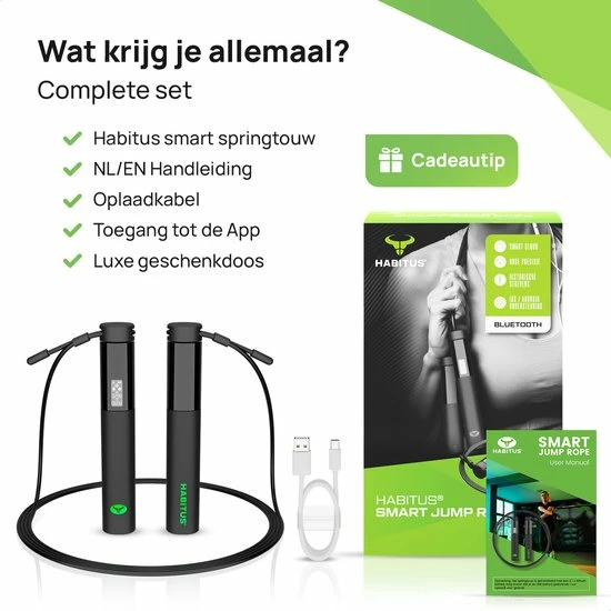 Promo ๐ Habitus Workout Springtouw Met Teller - Incl. App - Verstelbaar Sport Speedrope - Volwassenen - Digitaal - USB Oplaadbaar - Zwart ๐ 8 Promo ๐ Habitus Workout Springtouw Met Teller - Incl. App - Verstelbaar Sport Speedrope - Volwassenen - Digitaal - USB Oplaadbaar - Zwart ๐ - Afbeelding 6