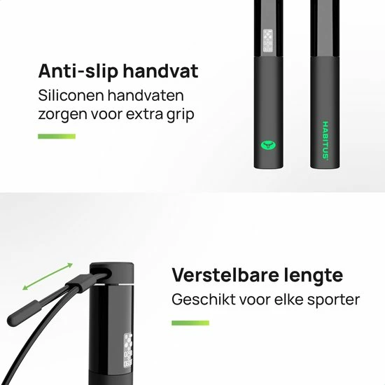 Promo ๐ Habitus Workout Springtouw Met Teller - Incl. App - Verstelbaar Sport Speedrope - Volwassenen - Digitaal - USB Oplaadbaar - Zwart ๐ 9 Promo ๐ Habitus Workout Springtouw Met Teller - Incl. App - Verstelbaar Sport Speedrope - Volwassenen - Digitaal - USB Oplaadbaar - Zwart ๐ - Afbeelding 7