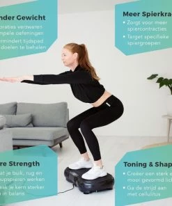 Beste Verkoop 🔥 LifeGoods Trilplaat - Bluetooth Speaker - 180 Niveaus - Fitness Weerstandskabels - Afstandsbediening - Zwart ✨ -Nijdam Shop 550x550 546