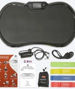 Beste Verkoop 🔥 LifeGoods Trilplaat - Bluetooth Speaker - 180 Niveaus - Fitness Weerstandskabels - Afstandsbediening - Zwart ✨ -Nijdam Shop 550x550 552