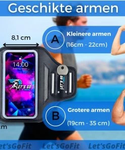 Kopen 👏 Let'sGoFit Hardloop Telefoonhouder - Sportband - Universeel & Spatwaterdicht T/m 7 Inch - Reflecterend - Inclusief E-book - Hardloop Armband Telefoon ❤️ -Nijdam Shop 550x550 558