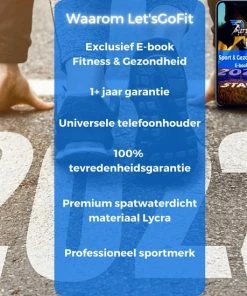 Kopen 👏 Let'sGoFit Hardloop Telefoonhouder - Sportband - Universeel & Spatwaterdicht T/m 7 Inch - Reflecterend - Inclusief E-book - Hardloop Armband Telefoon ❤️ -Nijdam Shop 550x550 559