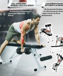 Groothandel 💯 Physionics® Multifunctionele Halterbank, Halterbank Verstelbaar, Fitnessbank, Rugleuning 5-voudig Verstelbaar, Inklapbaar, Beenhouder, Tot 200 Kg Belastbaar, Schuine Bank, Platte Bank, Trainingsbank, Fitnessbank Voor Thuis, Buiktrainer 👏 -Nijdam Shop 550x550 768