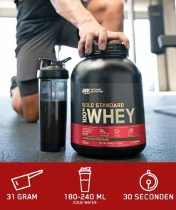 Groothandel ⌛ Optimum Nutrition Gold Standard 100% Whey Protein Bundel - French Vanilla Proteine Poeder + ON Shakebeker - 900 Gram (28 Servings) ❤️ -Nijdam Shop 550x550 820
