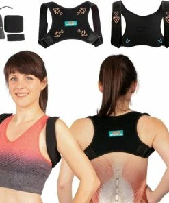 Goedkoop 🔔 Geeek AB Sports Rugbrace Voor Houding Correctie Van Rug, Schouder En Nek | Postuur Corrector Mét Okselpads | Schouderbrace Zwart | Verstelbare Rugband | Houding Rugcorrector Tegen Rugklachten | Rug Brace 👏
