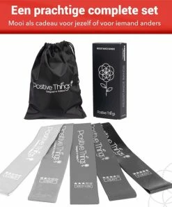 Coupon 🎁 Positive Things - Resistance Bands - Weerstandsbanden - Fitness Elastieken Set Van 5 - Grijs ❤️ -Nijdam Shop 550x556 10