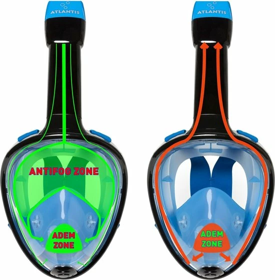 Top 10 ๐ Atlantis Full Face Mask - Snorkelmasker - Volwassenen - Zwart/Blauw - L/XL โญ 5 Top 10 ๐ Atlantis Full Face Mask - Snorkelmasker - Volwassenen - Zwart/Blauw - L/XL โญ - Afbeelding 3