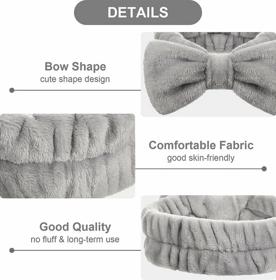Groothandel ๐ LIXIN Set 2 Stuks Make-up Haarbanden - Wit, Grijs - Cosmetische Hoofdband - Haarband Volwassenen - Bandeau - Vrouwen - Dames - Tieners - Meiden - Dans - Yoga - Hardlopen - Sport - Haaraccessoires โจ 9 Groothandel ๐ LIXIN Set 2 Stuks Make-up Haarbanden - Wit, Grijs - Cosmetische Hoofdband - Haarband Volwassenen - Bandeau - Vrouwen - Dames - Tieners - Meiden - Dans - Yoga - Hardlopen - Sport - Haaraccessoires โจ - Afbeelding 7