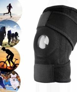Gloednieuw ⌛ LOUZIR Knie Brace Ondersteuning - Verstelbare Kneepad Met Open Patella Brace - Neopreen - Outdoor Knie Protector - Knie Bescherming 🔥