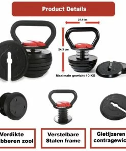 Goedkoopste ???? Luxari - Hoogwaardige Kettlebell - Verstelbaar - Van 2.25 T/m 10 Kilo - Incl. 6 Schijven - Thuis Sporten - Zwart - Kettlebell 10 Kg - Dumbell 10 Kg - Kettlebel ❤️ -Nijdam Shop 550x564 2