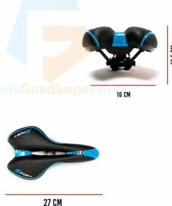 Nieuw 👏 Voltano Sport Fietszadel – Gel Trekking Zadel – Met Uitsparing – Unisex - Zwart / Blauw - Incl. Gratis Zadelstrop 🥰 -Nijdam Shop 550x584 3