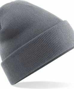 Uitgang 👏 Beechfield Basic Winter Muts/beanie Antraciet Grijs Acryl Voor Volwassenen - Winter Essentials/accessoires 🎉