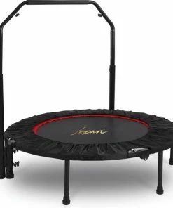 Gloednieuw 👍 Luxari - Hoogwaardige Fitness Bounce Trampoline - Inclusief Stang En Beschermhoes - 105 Cm Diameter - Opvouwbaar - Belastbaar Tot 150 Kg - Mini Trampoline - Hometrainer - Trampoline 🛒