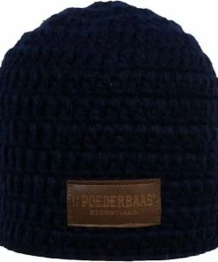 Korting 🔔 Poederbaas Blauwe Muts Met Fleece, Skimuts Voor De Wintersport, Wintersport Vakantie Muts 😀