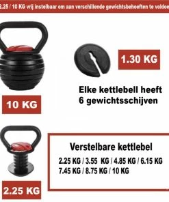Goedkoopste ???? Luxari - Hoogwaardige Kettlebell - Verstelbaar - Van 2.25 T/m 10 Kilo - Incl. 6 Schijven - Thuis Sporten - Zwart - Kettlebell 10 Kg - Dumbell 10 Kg - Kettlebel ❤️ -Nijdam Shop 550x608 3