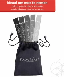 Coupon 🎁 Positive Things - Resistance Bands - Weerstandsbanden - Fitness Elastieken Set Van 5 - Grijs ❤️ -Nijdam Shop 550x618 2