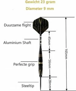 Gloednieuw ❤️ Bushifi Darts Premium Dartpijlen Van Hoge Kwaliteit Steeltip - Set Van 6 - Dartpijltjes 23 Gram - Origineel Cadeau Professionele Meest Complete Set 😉 -Nijdam Shop 550x626 1