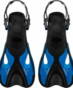 Coupon 🎉 Atlantis Snorkelvinnen - Zwemvliezen - Volwassenen - Zwart/Petrol Blauw - 36-41 💯