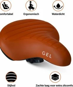 Promo ⭐ Philippe Sail Fietszadel Karamel Bruin Ribbed, Stijlvol En Comfortabel Zadel Voor Veel Fietsplezier, Ontworpen Door PS 🤩