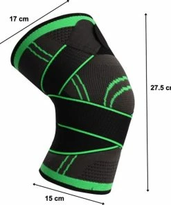 Begroting ❤️ Knie Brace - Knie Ondersteuning - Knee Wraps - Kniebrace - Kniebandage Ondersteuning - Knie Bandage - Knie Steun - Zwart/ Groen - Maat L - Able & Borret 🤩 -Nijdam Shop 550x629