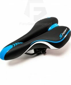 Nieuw 👏 Voltano Sport Fietszadel – Gel Trekking Zadel – Met Uitsparing – Unisex - Zwart / Blauw - Incl. Gratis Zadelstrop 🥰 -Nijdam Shop 550x640 5