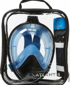 Flash-uitverkoop 👏 Atlantis Full Face Mask 2.0 - Snorkelmasker - Volwassenen - Zwart/Blauw - L/XL 🧨 -Nijdam Shop 550x685