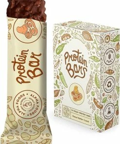 Beste recensies van 🎉 ALPHA FOODS Vegan Protein Bars 15 X 55g | Pindakaas Crunch | Sappige Vegan Protein Bars Zonder Suiker | Laag In Suiker, Hoog Eiwit Met Chocolade | Doos Van 15 Repen 😉