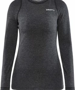 Beste Verkoop ๐ Craft - Core Wool Merino LS Tee - Thermoshirt - Dames - Zwart - M ๐
