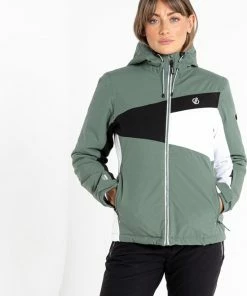 Goedkoop 🤩 De Dare 2B Ice Gleam Iii Gewatteerde Jas - Dames - Waterdicht - Ademend - Khaki ✨