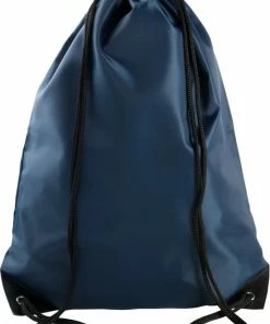 Goedkoopste ⭐ Merkloos Sport Gymtas/draagtas In Kleur Navy Blauw Met Handig Rijgkoord 34 X 44 Cm Van Polyester En Verstevigde Hoeken 🧨