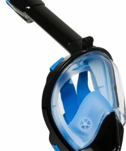 Flash-uitverkoop 👏 Atlantis Full Face Mask 2.0 - Snorkelmasker - Volwassenen - Zwart/Blauw - L/XL 🧨