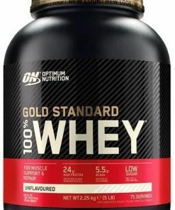 Goedkoop 🎁 Optimum Nutrition Gold Standard 100% Whey Protein - Unflavoured - Proteine Poeder - Eiwitshake - 71 Doseringen (2270 Gram) 🔔